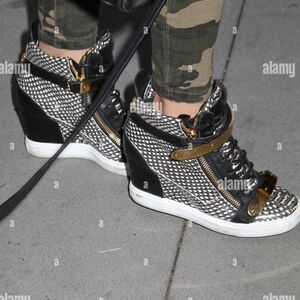 GIUSEPPE ZANOTTI ANIMAL PRINT SNAKESKIN WEDGE SNEAKERS BLACK